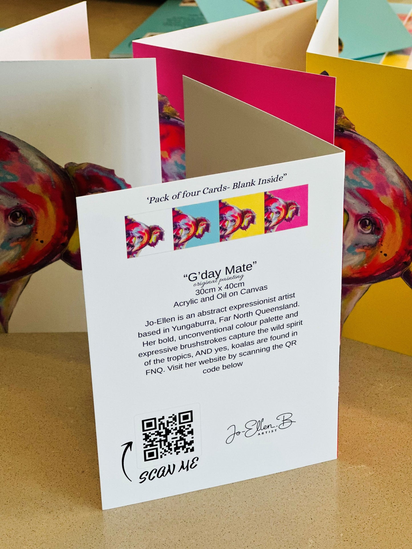 Pack of 4 Cards from the original 'G'day Mate'