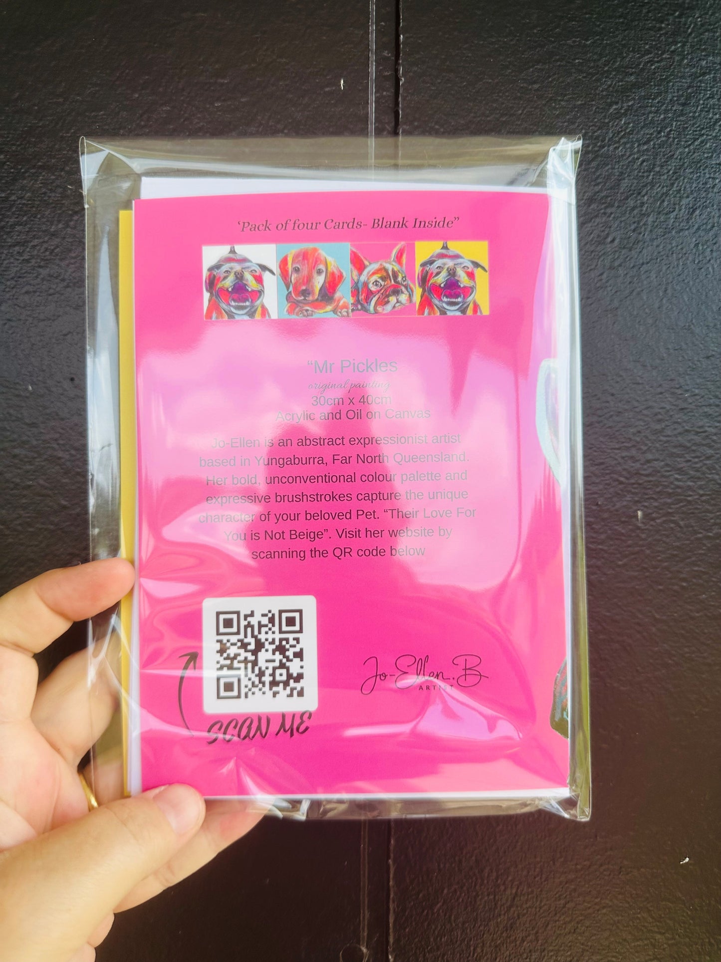 Pack of 4 Cards from the Pet Portrait Painting